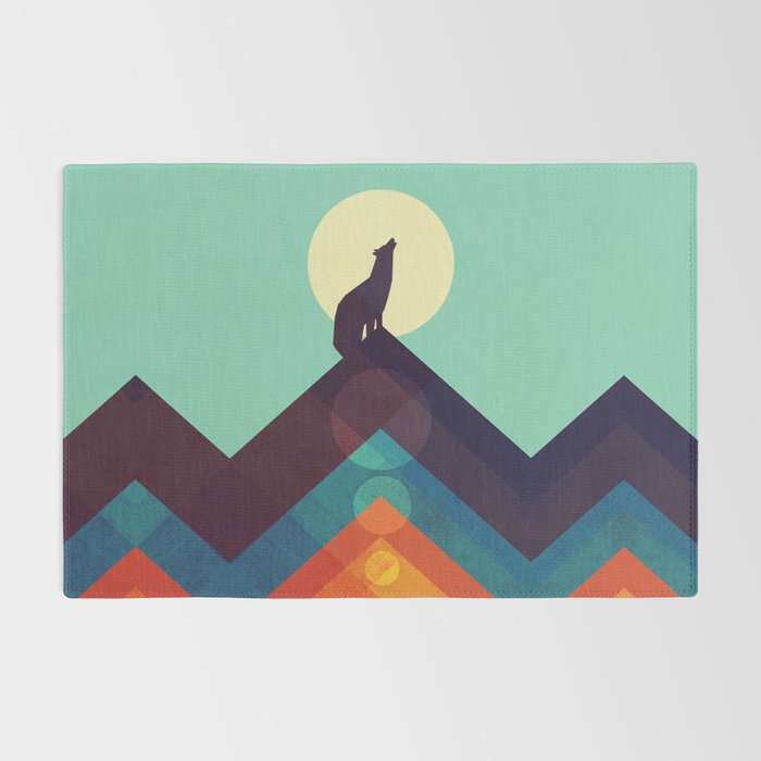 Howling Wild Wolf Rug Gallery Image 2