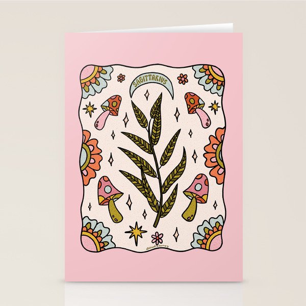 Sagittarius Leaf Stationery Card Gallery Image 2