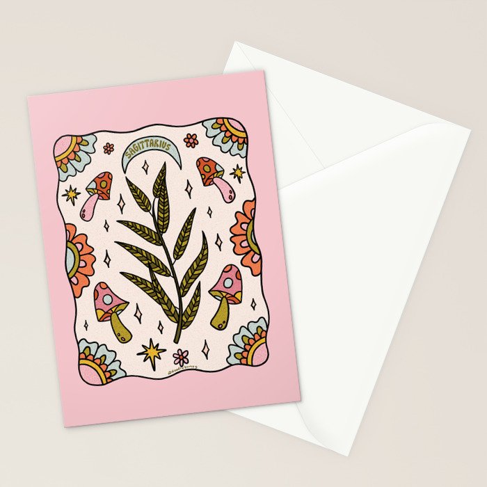 Sagittarius Leaf Stationery Card Gallery Image 2