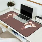 Delicate bouquet of flowers with bow - Peach and mocha copper Desk Mat Gallery Image 2