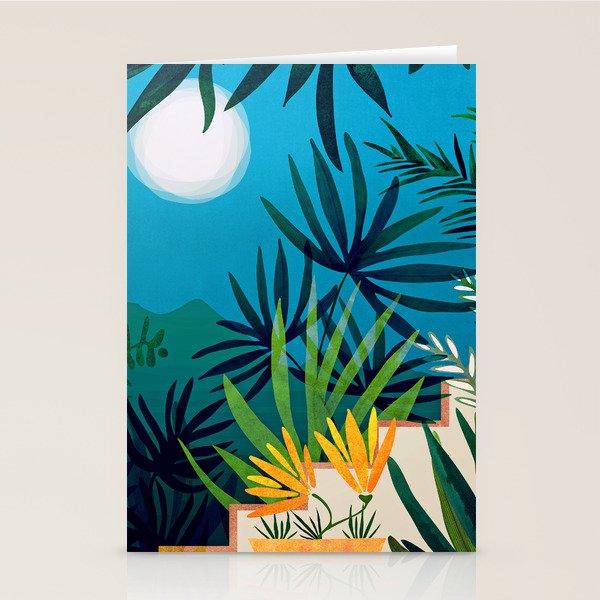 Spooky Night In The Jungle - Tropical Landscape Illustration Stationery Card Gallery Image 2