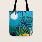 Spooky Night In The Jungle - Tropical Landscape Illustration Tote Bag Gallery Image 1