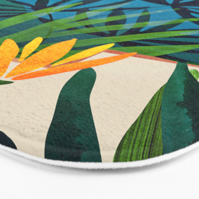 Spooky Night In The Jungle - Tropical Landscape Illustration Bath Mat Gallery Image 3