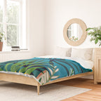 Spooky Night In The Jungle - Tropical Landscape Illustration Duvet Cover Gallery Image 2
