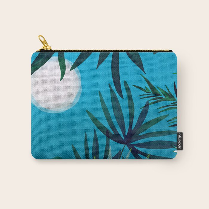 Spooky Night In The Jungle - Tropical Landscape Illustration Carry All Pouch Gallery Image 1