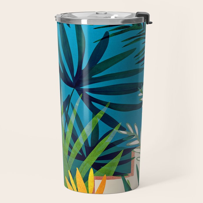 Spooky Night In The Jungle - Tropical Landscape Illustration Travel Mug Gallery Image 2