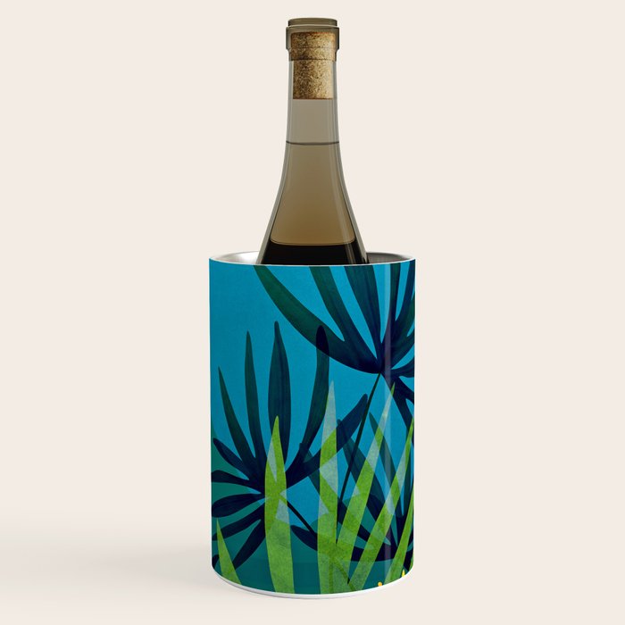 Spooky Night In The Jungle - Tropical Landscape Illustration Wine Chiller Gallery Image 1