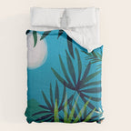 Spooky Night In The Jungle - Tropical Landscape Illustration Comforter Gallery Image 6