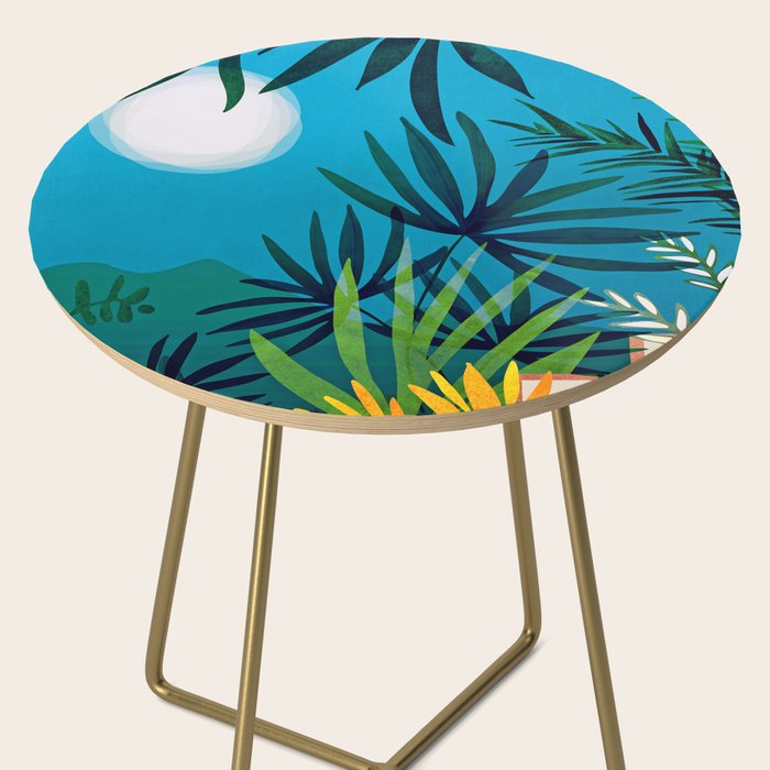 Spooky Night In The Jungle - Tropical Landscape Illustration Side Table Gallery Image 2