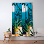 Spooky Night In The Jungle - Tropical Landscape Illustration Window Curtain Gallery Image 5