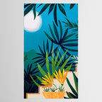Spooky Night In The Jungle - Tropical Landscape Illustration Tablecloth Gallery Image 2