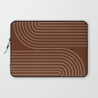 Minimal Line Curvature XIX Brick Red Mid Century Modern Arch Abstract Laptop Sleeve Gallery Image 1