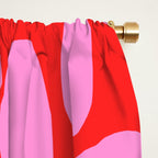 Daisy Time Floral Pattern in Preppy Pink and Red Window Curtain Gallery Image 2