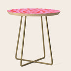 Daisy Time Floral Pattern in Preppy Pink and Red Side Table Gallery Image 1