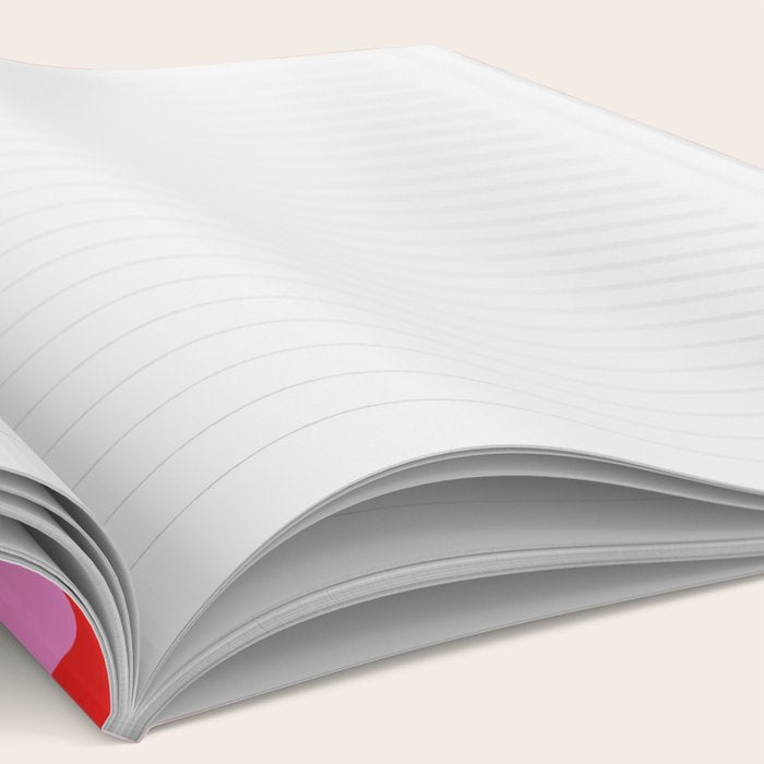 Daisy Time Floral Pattern in Preppy Pink and Red Notebook Gallery Image 2