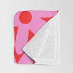 Daisy Time Floral Pattern in Preppy Pink and Red Throw Blanket Gallery Image 3
