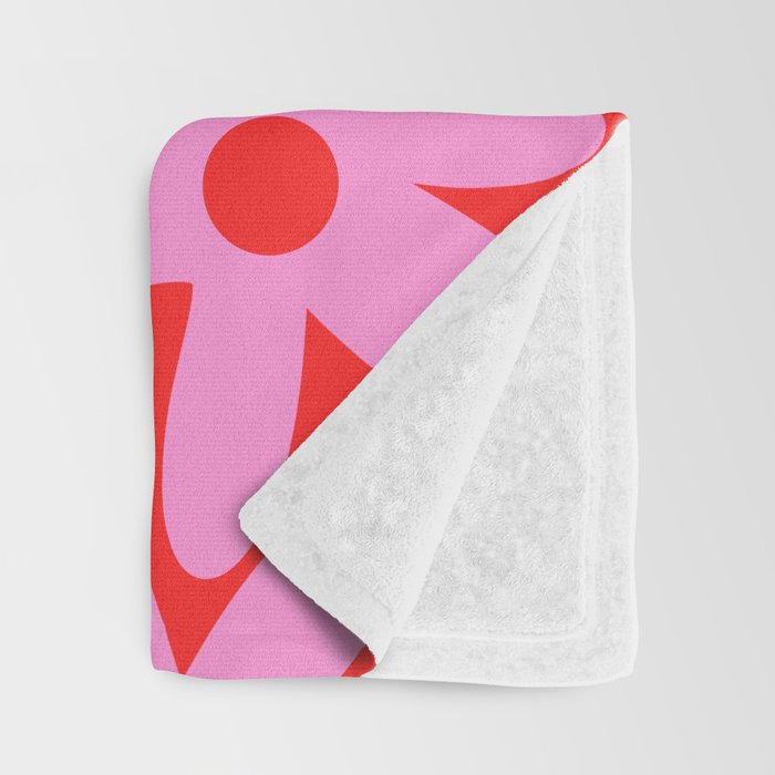 Daisy Time Floral Pattern in Preppy Pink and Red Throw Blanket Gallery Image 3