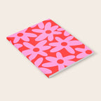 Daisy Time Floral Pattern in Preppy Pink and Red Notebook Gallery Image 2