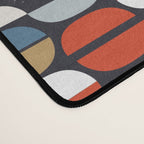 Mid century geometric pattern dark blue Desk Mat Gallery Image 4