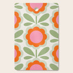 HELLO BOLD RETRO DAISY PATTERN 3. PINK AND GREEN Cutting Board Gallery Image 1