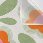 HELLO BOLD RETRO DAISY PATTERN 3. PINK AND GREEN Wall Tapestry Gallery Image 3