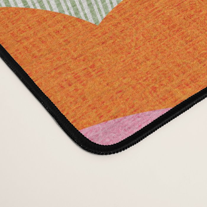 HELLO BOLD RETRO DAISY PATTERN 3. PINK AND GREEN Desk Mat Gallery Image 4