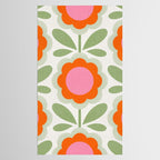 HELLO BOLD RETRO DAISY PATTERN 3. PINK AND GREEN Tablecloth Gallery Image 2