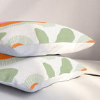 HELLO BOLD RETRO DAISY PATTERN 3. PINK AND GREEN Pillow Sham Gallery Image 3