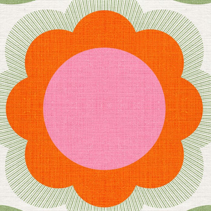 HELLO BOLD RETRO DAISY PATTERN 3. PINK AND GREEN Coffee Mug Gallery Image 2