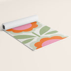 HELLO BOLD RETRO DAISY PATTERN 3. PINK AND GREEN Yoga Mat Gallery Image 2
