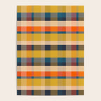 Retro Modern Plaid Pattern Orange Mustard Yellow Blue Poster Gallery Image 4
