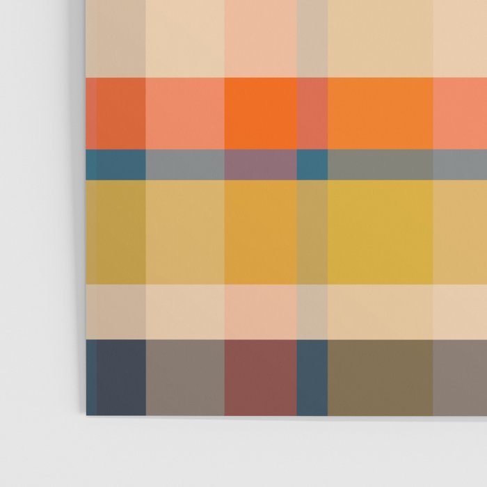 Retro Modern Plaid Pattern Orange Mustard Yellow Blue Poster Gallery Image 3