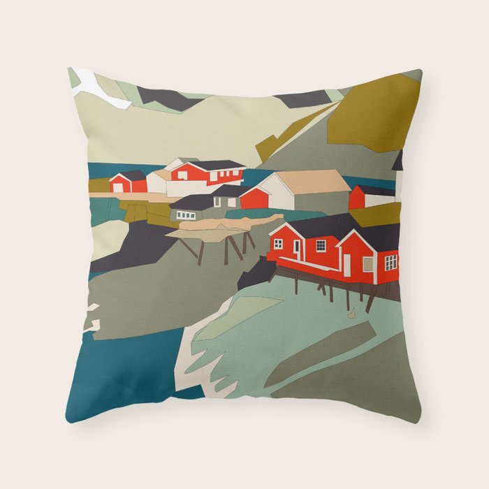 Norway, Lofoten Throw Pillow Gallery Image 6