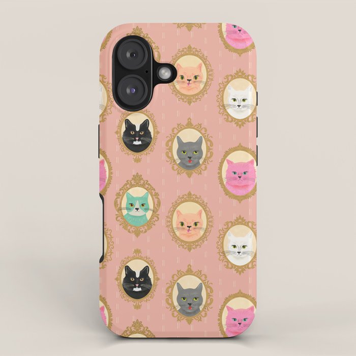 Cat Cameos - Cute Kitty Portraits iPhone Case Gallery Image 1
