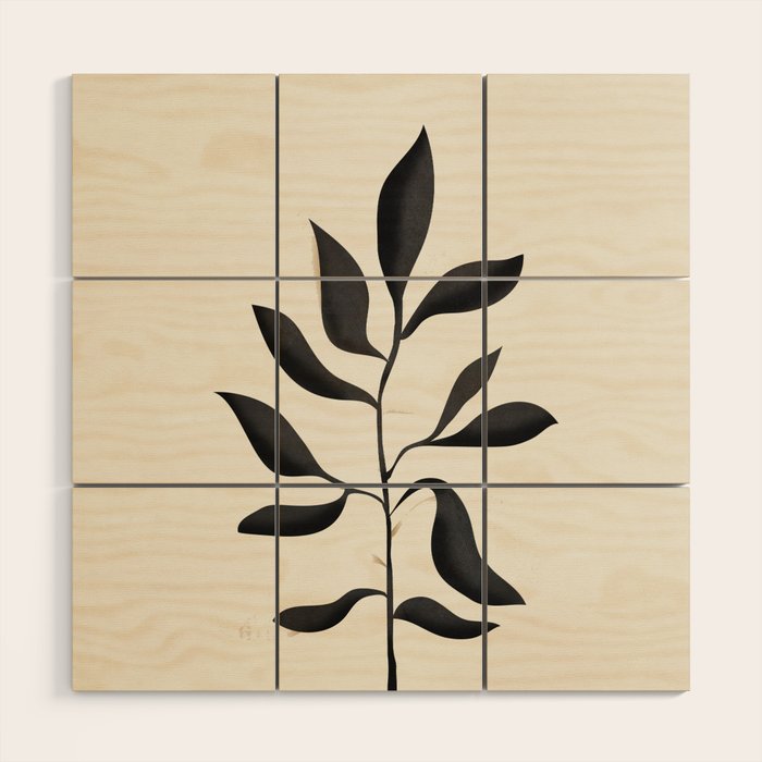 Abstract Minimal Plant 2 Wood Wall Art Gallery Image 1