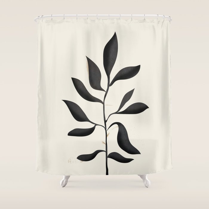Abstract Minimal Plant 2 Shower Curtain Gallery Image 1