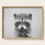 Raccoon - Black & White Serving Tray Gallery Image 1