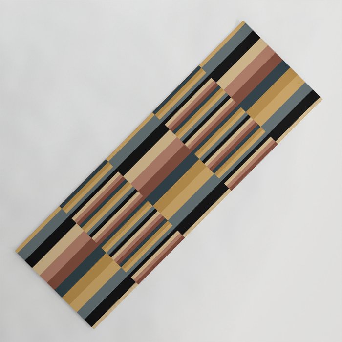 Mixed Stripes Pattern XXIV Bold Retro Yoga Mat Gallery Image 1