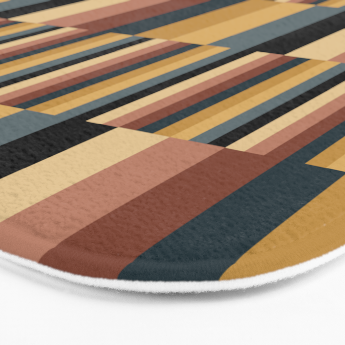 Mixed Stripes Pattern XXIV Bold Retro Bath Mat Gallery Image 3