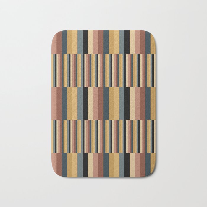 Mixed Stripes Pattern XXIV Bold Retro Bath Mat Gallery Image 1