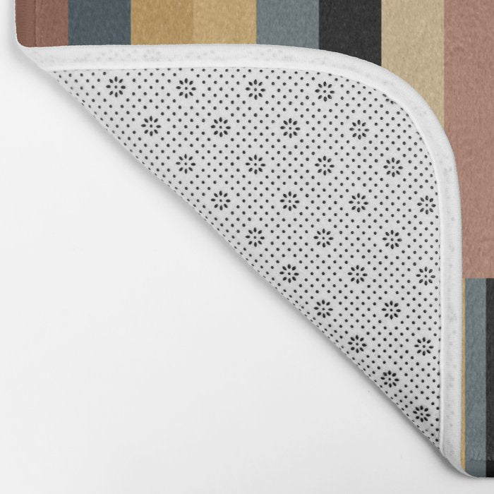 Mixed Stripes Pattern XXIV Bold Retro Bath Mat Gallery Image 2