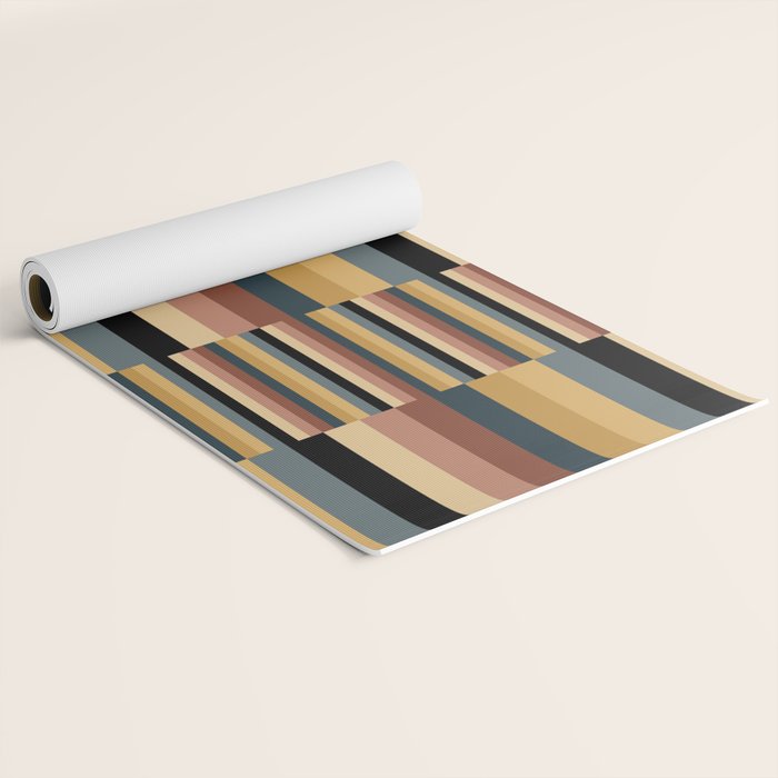 Mixed Stripes Pattern XXIV Bold Retro Yoga Mat Gallery Image 2