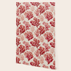 Elegant Red Coral Pattern Wallpaper Gallery Image 2