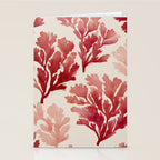 Elegant Red Coral Pattern Stationery Card Gallery Image 2