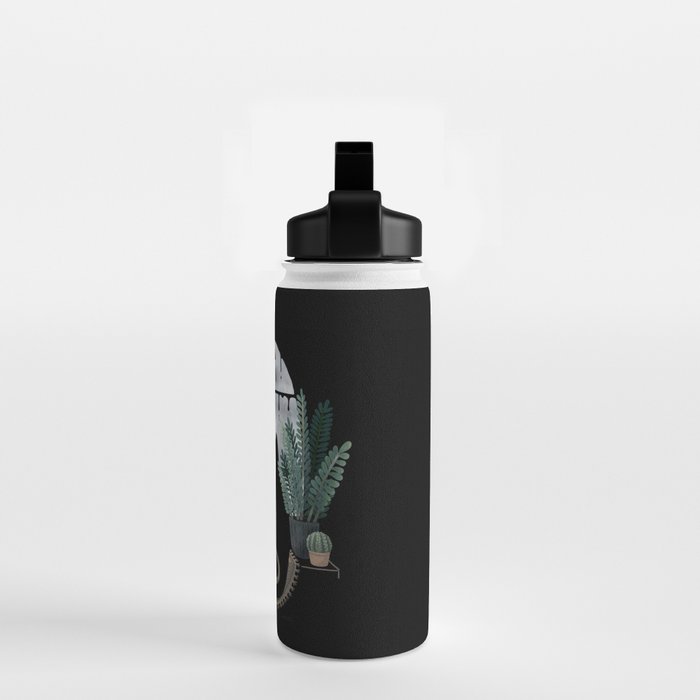 Rainy Day Cats on Black Water Bottle Gallery Image 2