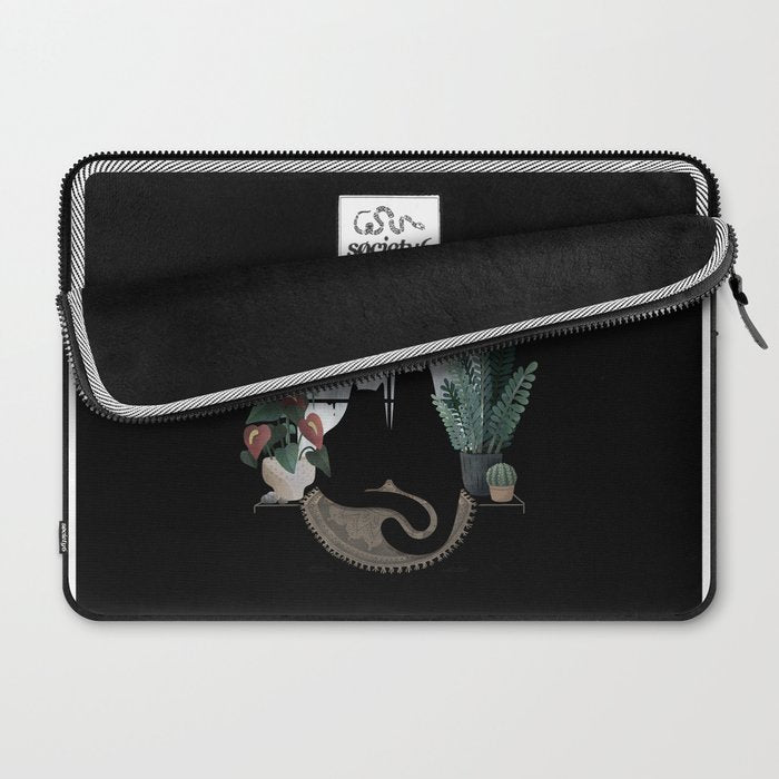 Rainy Day Cats on Black Laptop Sleeve Gallery Image 2