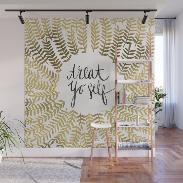 Treat Yo Self - Gold Wall Mural Gallery Image 1