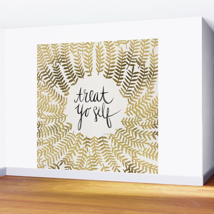 Treat Yo Self - Gold Wall Mural Gallery Image 2