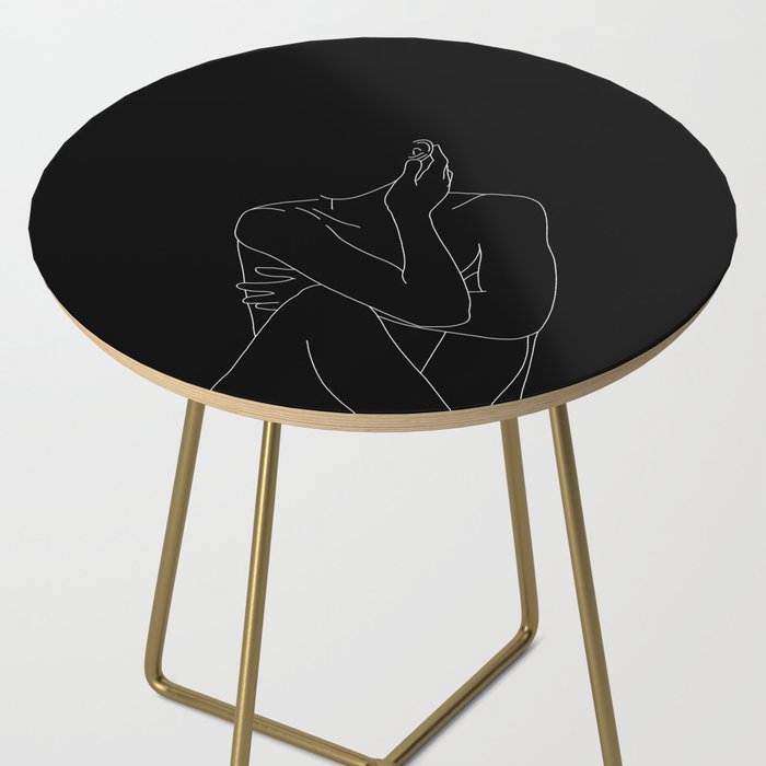 Nude figure illustration - Celina Black Side Table Gallery Image 2