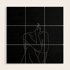 Nude figure illustration - Celina Black Wood Wall Art Gallery Image 1